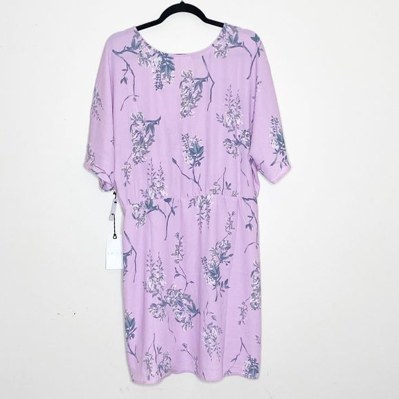 Leith Lavender Dolman Sleeve Wrap Dress - Picture 3 of 6